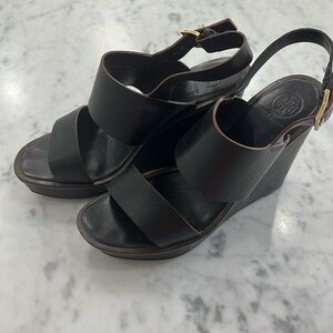 Tory Burch leather wedges